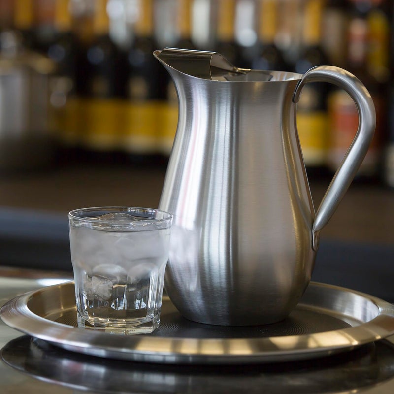 Service Ideas WPB2BS Water and Cold Beverage Pitcher with Built-in Ice Guard, Bell Shaped, 2 Liter (66.6 ounces), Dishwasher Safe, Brushed Stainless Steel - Image 5